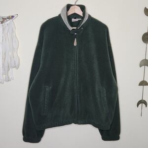 Vintage WOOLRICH Polartec Full-Zip Forest Green Fleece Jacket • Size XL